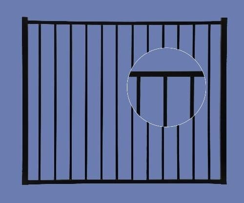 Aluminum Gate 4h x 5w 2-Rail - BLK