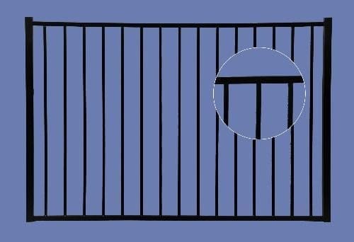 Aluminum Gate 4h x 6w 2-Rail - BLK