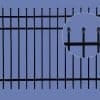 aluminum section 4h x 6w 3 rail spear top 5/8" - BLK