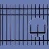 aluminum gate 4h x 5w 3 rail spear top 5/8" - BLK