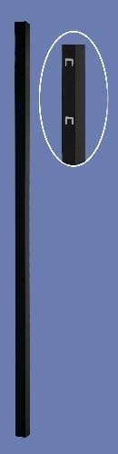aluminum gate post 2" x 2" x 6 for 4 high 3 rail flat top and 3 rail boxed spear - BLK