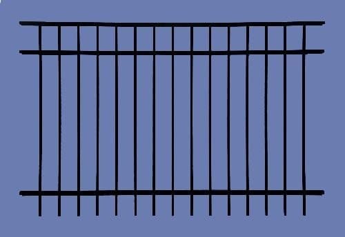 aluminum section 5h x 6w 3 rail flat top 5/8" - BLK