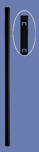 aluminum line post 2" x 2" x 7 for 5h 3 rail flat top and 3 rail boxed spear - BLK