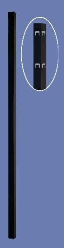 aluminum corner post 2" x 2" x 7 for 5h 3 rail flat top and 3 rail boxed spear  - BLK